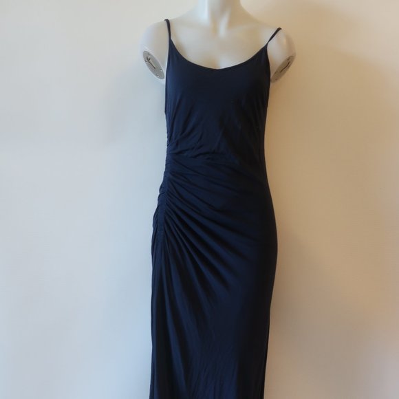 Womens A.L.C. Blue Strappy Ruched Maxi Dress M * - Picture 4 of 11